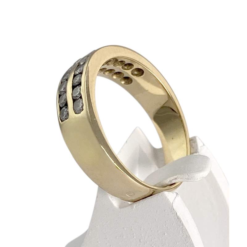 Bague d'occasion or 750 jaune diamants - vue 2