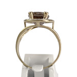 Bague d'occasion  or 375 2 tons diamants et quartz fumé - vue 3