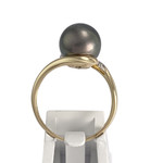 Bague d'occasion 2 ors 750 perle de tahiti diamants - vue 3