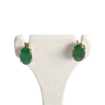 Boucles d'oreilles d'occasion or 750 jaune émeraudes