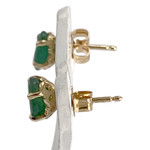 Boucles d'oreilles d'occasion or 750 jaune émeraudes - vue 2