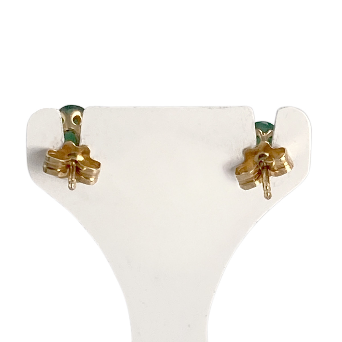 Boucles d'oreilles d'occasion or 750 jaune émeraudes - vue 3