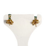 Boucles d'oreilles d'occasion or 750 jaune émeraudes - vue 3