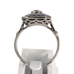 Bague d'occasion or 750 blanc diamants et saphirs - vue 3