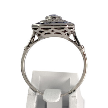 Bague d'occasion or 750 blanc diamants et saphirs