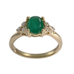 Bague d'occasion or 750 jaune diamants émeraude - vue 1