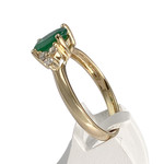 Bague d'occasion or 750 jaune diamants émeraude - vue 2