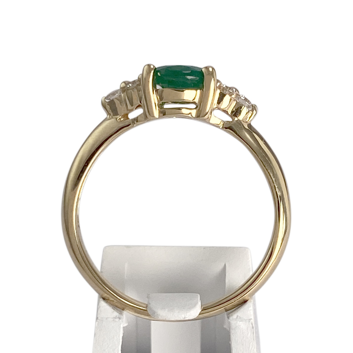 Bague d'occasion or 750 jaune diamants émeraude - vue 3