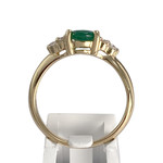 Bague d'occasion or 750 jaune diamants émeraude - vue 3
