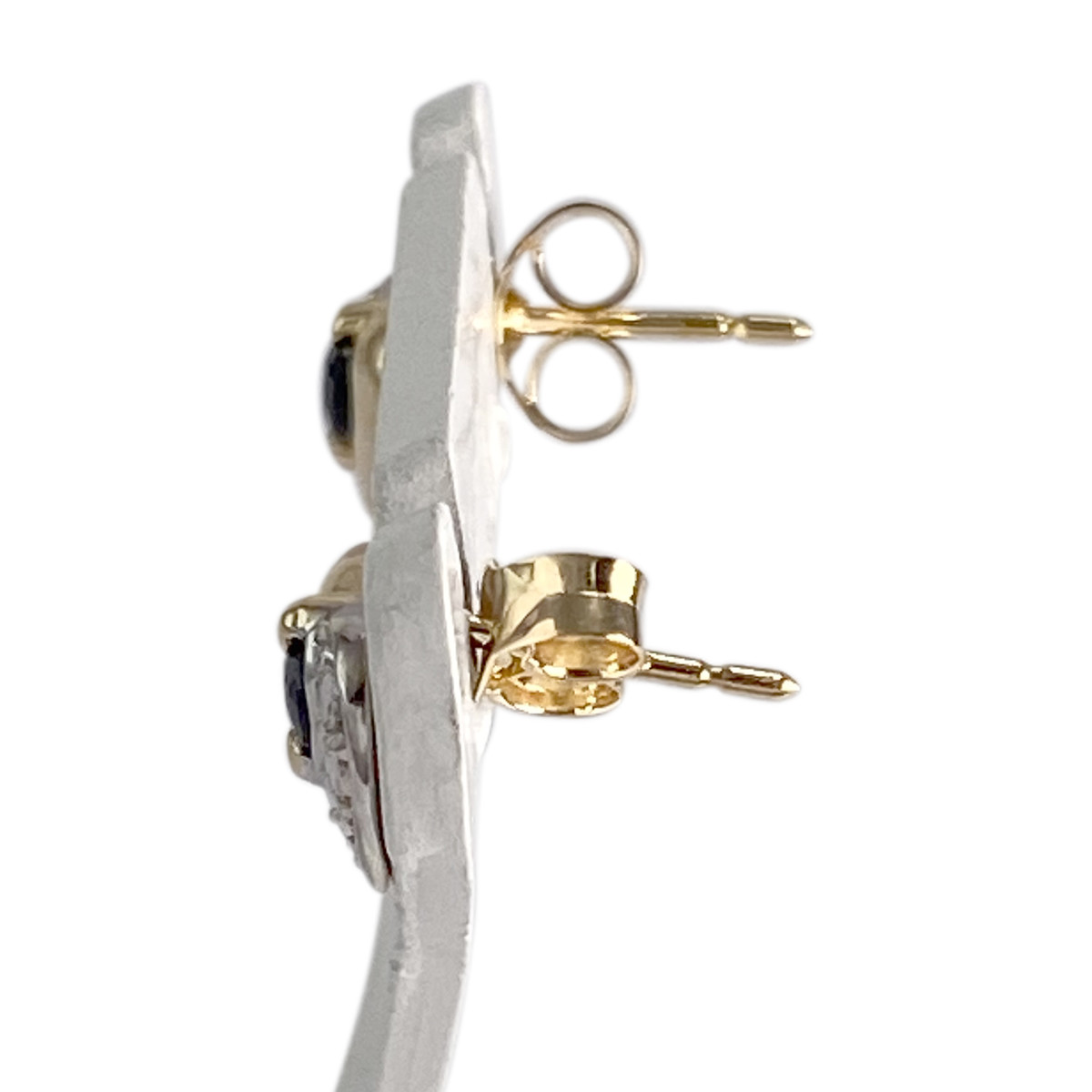 Boucles d'oreilles d'occasion  or 750 2tons saphirs - vue 2