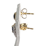 Boucles d'oreilles d'occasion  or 750 2tons saphirs - vue 2