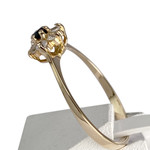 Bague d'occasion or 750 jaune fleur saphir zirconias - vue 2