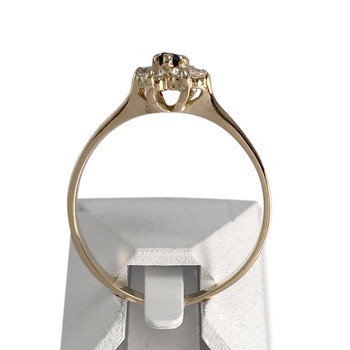 Bague d'occasion or 750 jaune fleur saphir zirconias