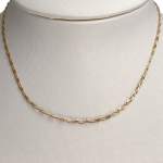 Chaîne d'occasion or 750 jaune maille cheval et alternée 38,5 cm - vue 2