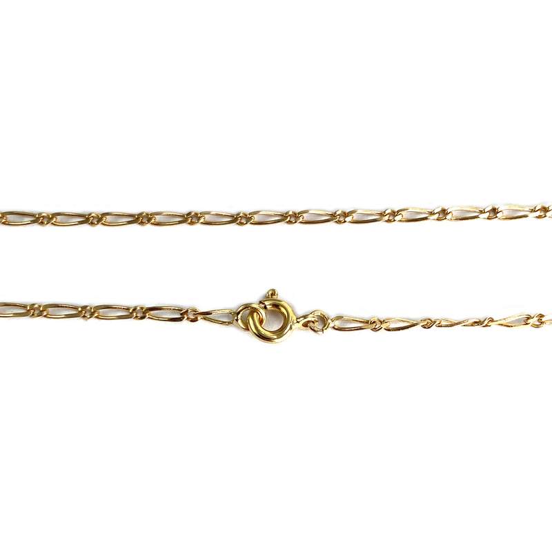 Chaîne d'occasion or 750 jaune maille cheval et alternée 38,5 cm - vue 3
