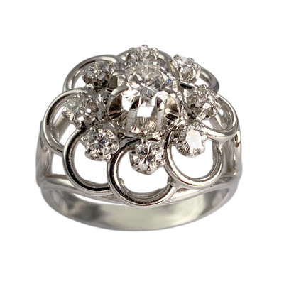 Bague d'occasion or 750 blanc diamants