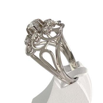 Bague d'occasion or 750 blanc diamants