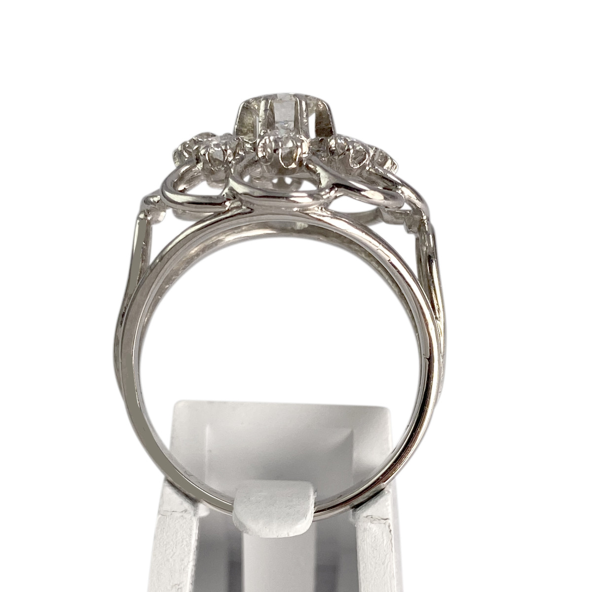 Bague d'occasion or 750 blanc diamants - vue 3