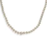 Collier d'occasion or 750 blanc maille perles, perles de culture Akoya - vue 1