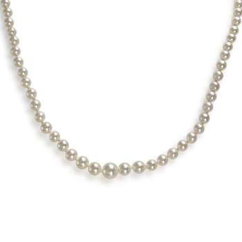Collier d'occasion or 750 blanc maille perles, perles de culture Akoya