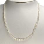 Collier d'occasion or 750 blanc maille perles, perles de culture Akoya - vue 2