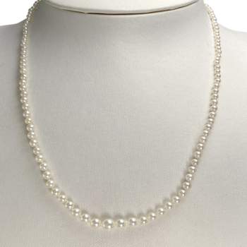 Collier d'occasion or 750 blanc maille perles, perles de culture Akoya