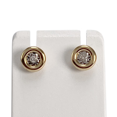 Boucles d'oreilles d'occasion or 750 jaune diamants