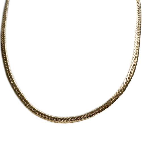 Second-hand necklace in 750 yellow gold, English weave