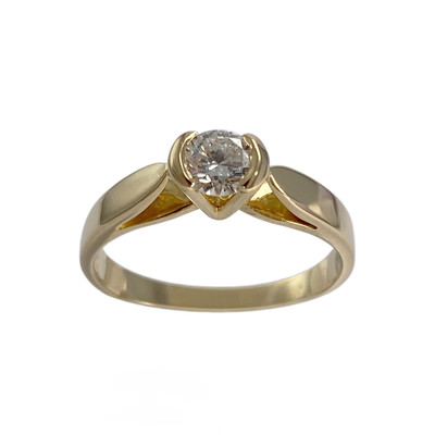 Solitaire d'occasion or 750 jaune diamant