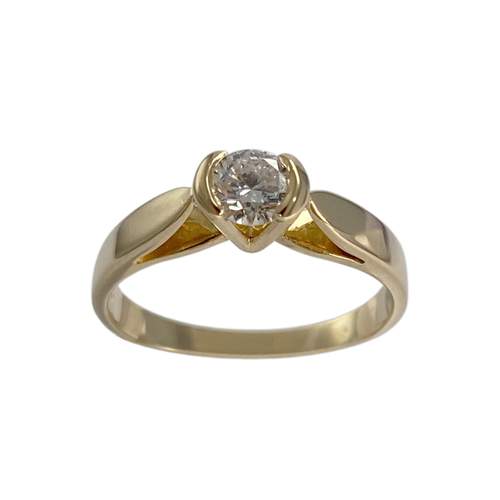 Solitaire second hand gold 750 yellow diamond