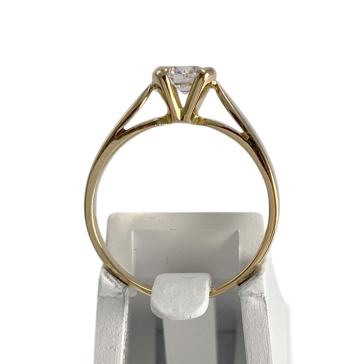 Solitaire d'occasion or 750 jaune diamant - vue 3