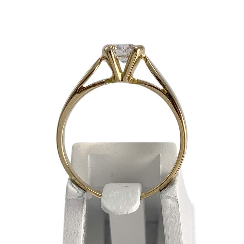Solitaire d'occasion or 750 jaune diamant - vue 3