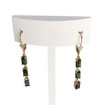 Boucles d'oreilles d'occasion or 750 jaune tourmalines vertes - vue 1