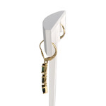 Boucles d'oreilles d'occasion or 750 jaune tourmalines vertes - vue 2