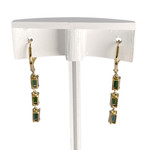 Boucles d'oreilles d'occasion or 750 jaune tourmalines vertes - vue 3