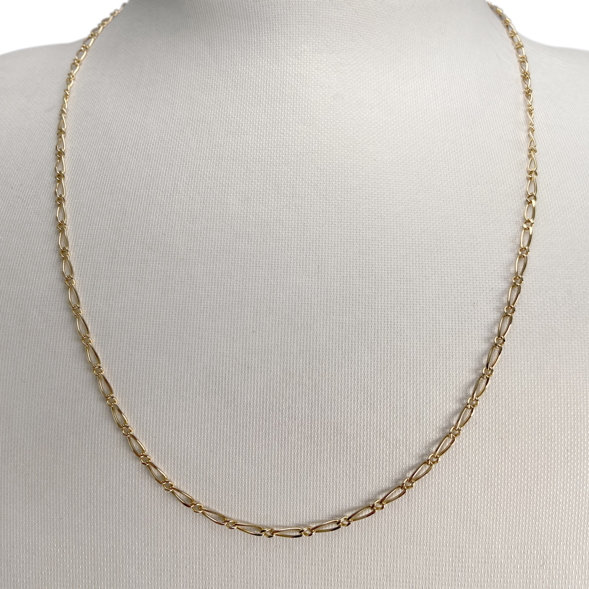 Used 14K yellow gold horse-link chain, 50 cm - view 2