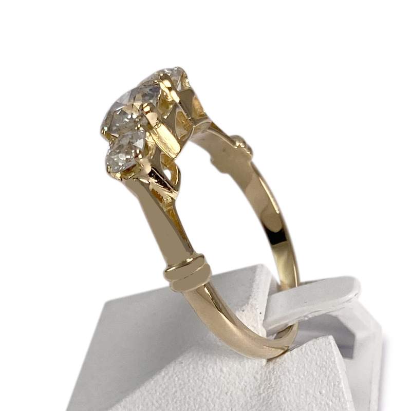 Bague d'occasion or 750 jaune diamants - vue 2