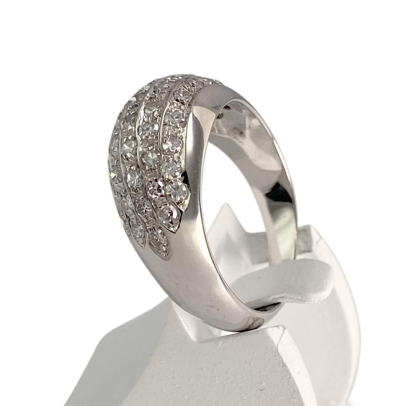 Bague d'occasion or 750 blanc diamants - vue 2