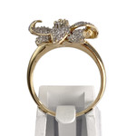 Bague d'occasion or 750 2 tons fleur diamants - vue 3