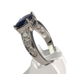 Bague d'occasion or 750 blanc saphir diamants - vue 2