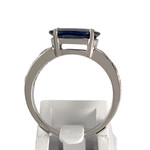 Bague d'occasion or 750 blanc saphir diamants - vue 3