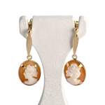 Boucles d'oreilles d'occasion or 750 jaune camee - vue 1