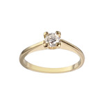 Solitaire d'occasion or 750 jaune diamant - vue 1