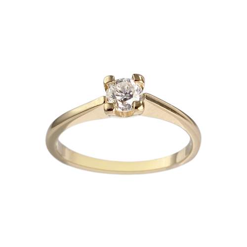 Solitaire d'occasion or 750 jaune diamant
