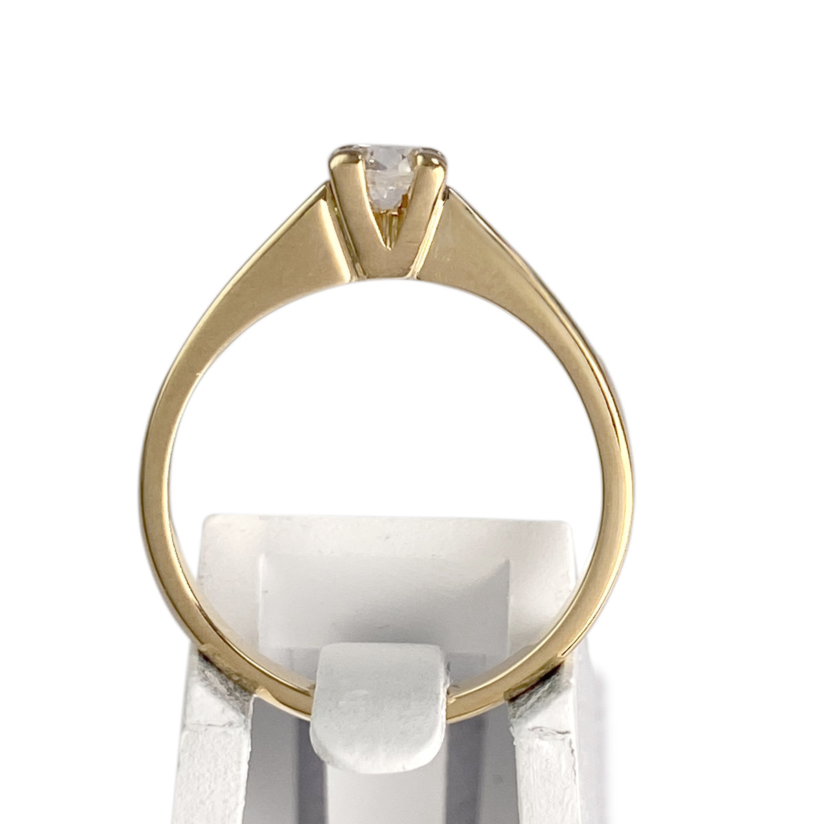 Solitaire d'occasion or 750 jaune diamant - vue 3