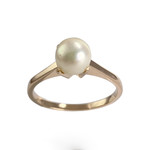 Bague d'occasion or 750 jaune perle de culture - vue 1