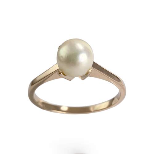 Bague d'occasion or 750 jaune perle de culture