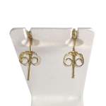 Boucles d'oreilles d'occasion or 750 jaune zirconias pierres synthétique - vue 3