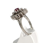 Bague d'occasion or 750 blanc diamant rubis - vue 2