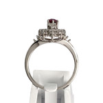 Bague d'occasion or 750 blanc diamant rubis - vue 3